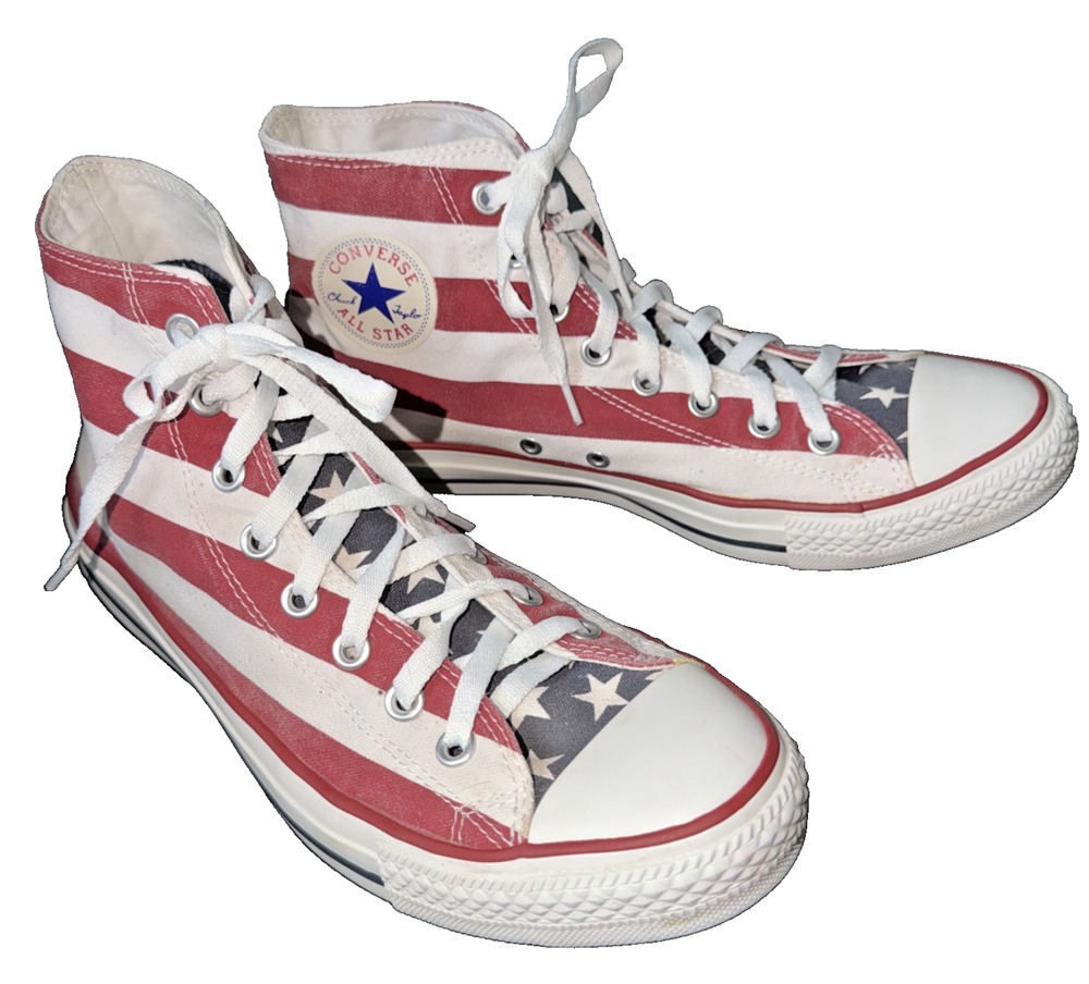 Converse American Flag Chuck Taylor High Tops Men 10 Women 12